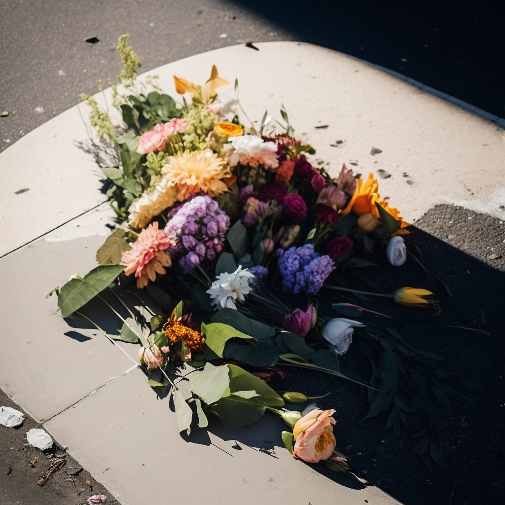 Flower Bouquet On Road |