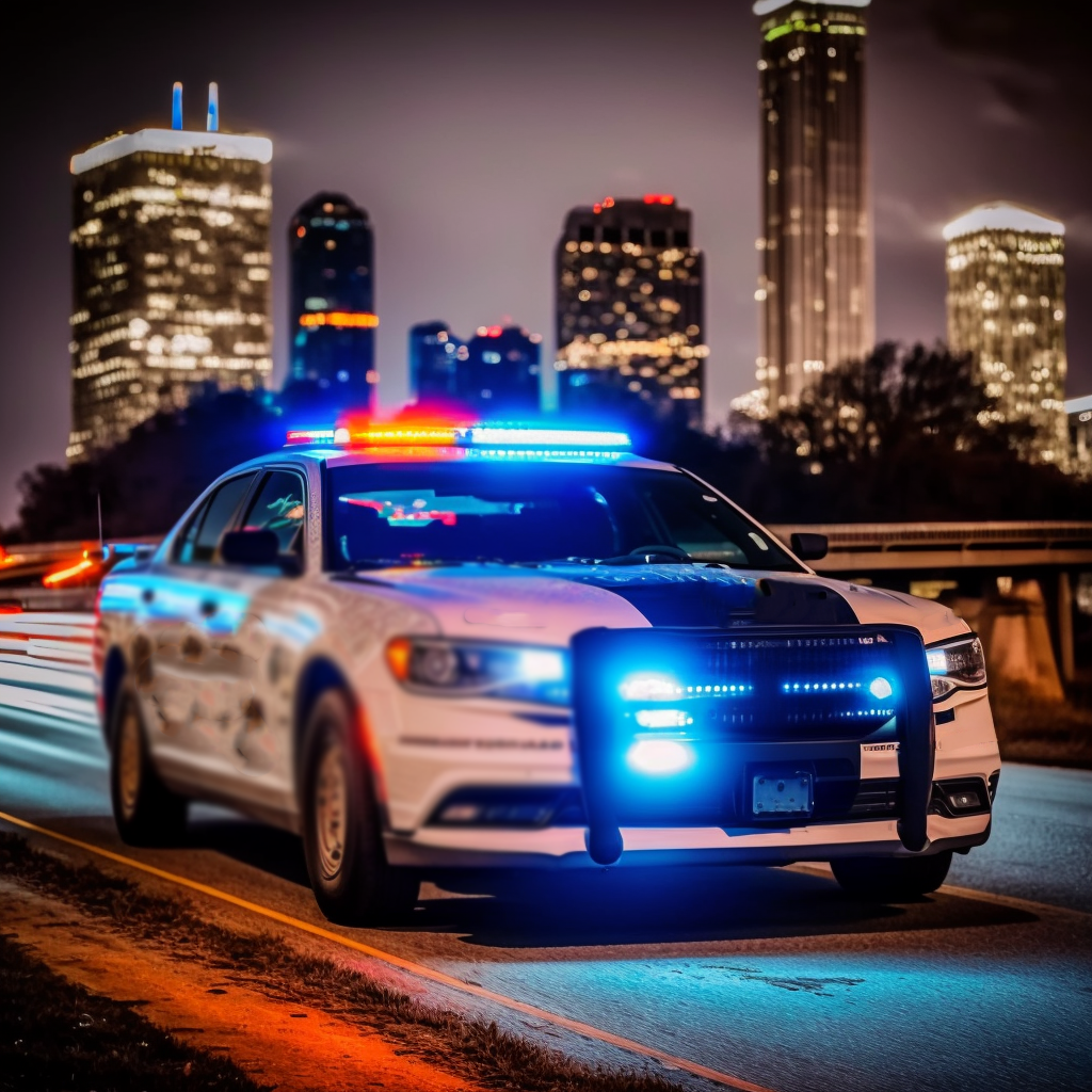 Police Car Atlanta Skyline |